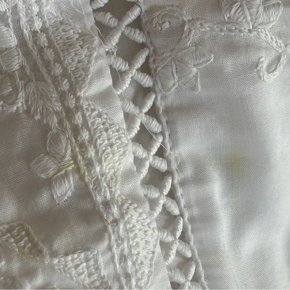 Embroidered Cotton Tunic / Swim Cover-up with Eyelet Boho Summer Vacation - Picture 13 of 15